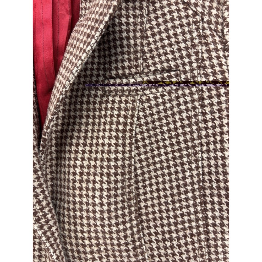 American Eagle VTG Wool Blend Tailored‎ Houndstooth Blazer Size M Dark Academia - Picture 5 of 16